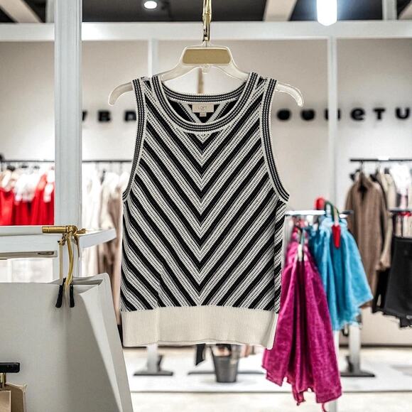 LOFT Outlet Chevron Knit Tank Top – Size M | NEW - Picture 6 of 6